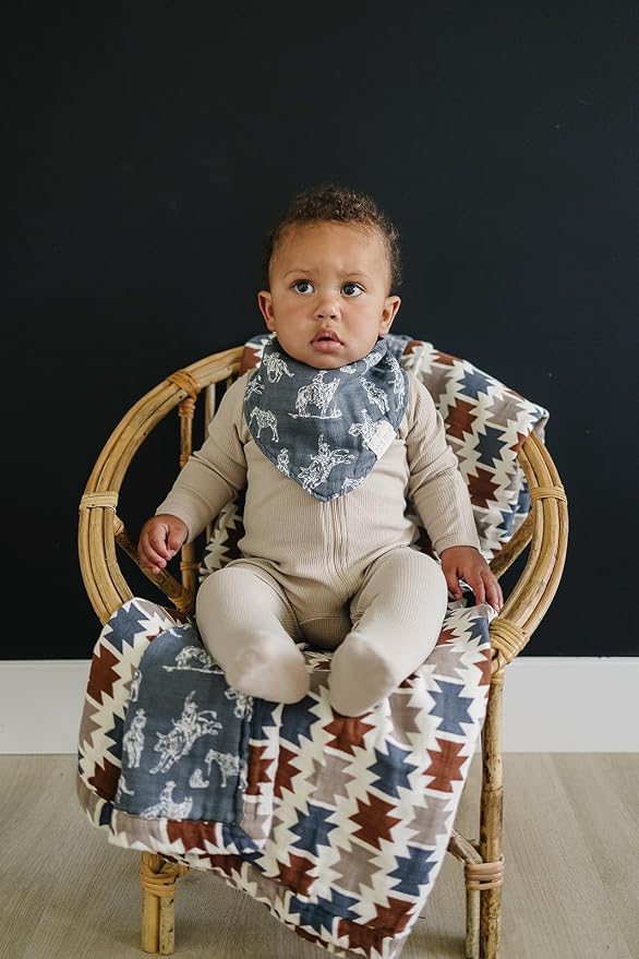 Mebie Baby Muslin Cotton Bib, 3 pack, Baby Bib Set - Image 2