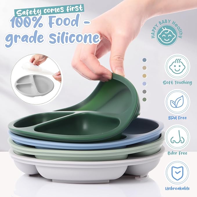 Meanplan 6 Pack Suction Plates for Toddlers - Image 3