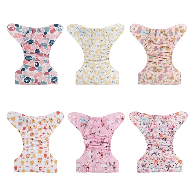 babygoal Reusable Cloth Diapers 6 Pack - Image 3