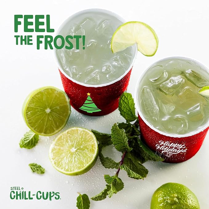 16 oz. Party Cups 'Happy Holidays' Christmas Tree Design - Image 8