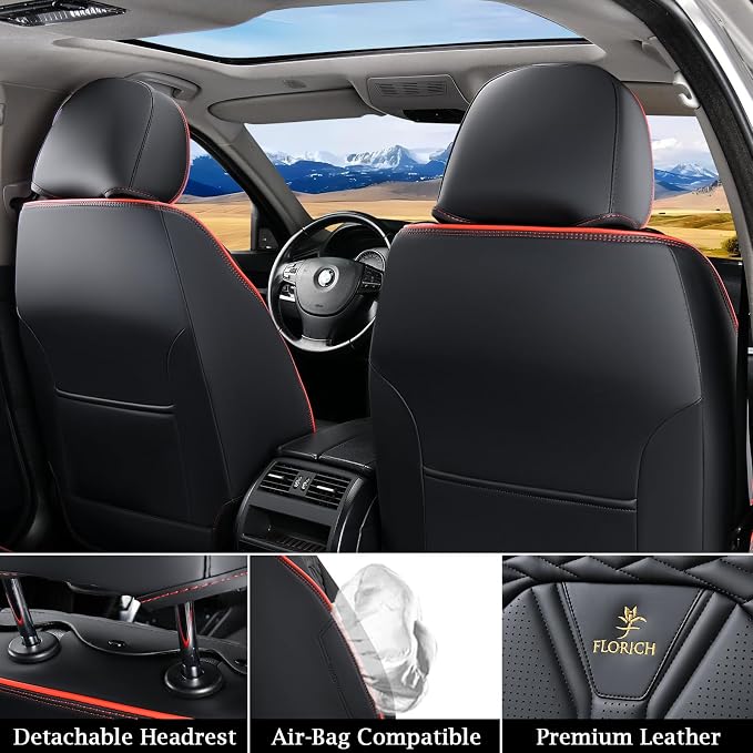 FLORICH Seat Covers for Cars, Waterproof Seat Covers, Leather Car Seat Covers 2 - Image 3