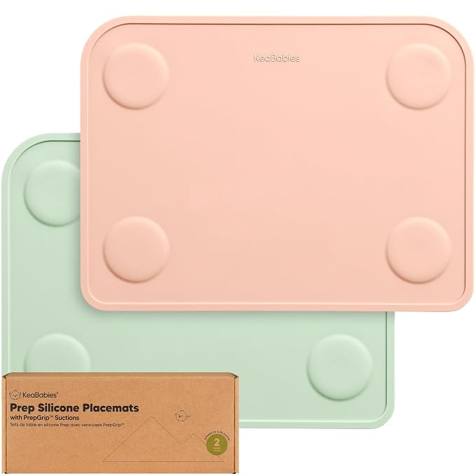 KeaBabies 2-Pack Silicone Placemats by KeaBabies
