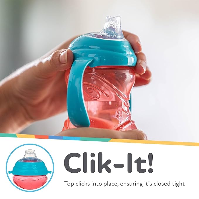 Nuby Clik-It Grip N' Sip Soft Spout No-Spill Training Sippy Cup - 10 oz - 4+ - Image 3