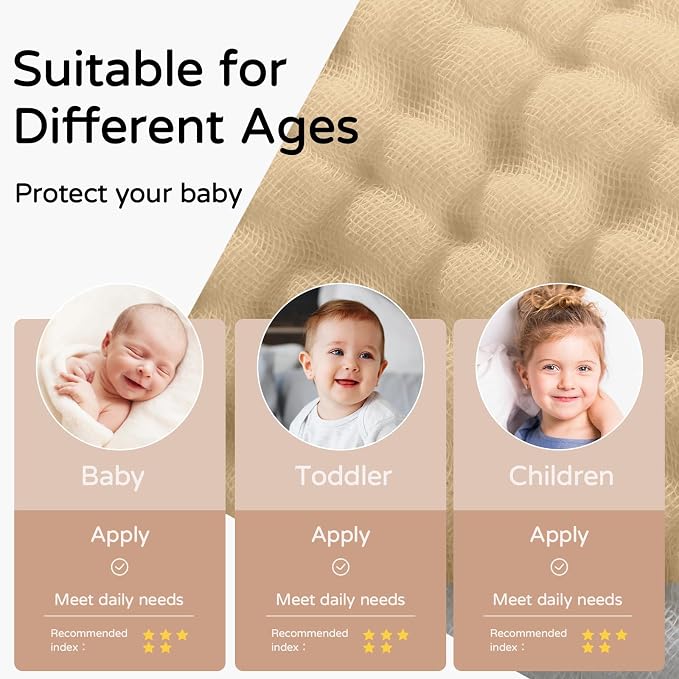 Yoofoss Hooded Baby Towels for Newborn 2 Pack 100% Muslin Organic Cotton Baby - Image 5