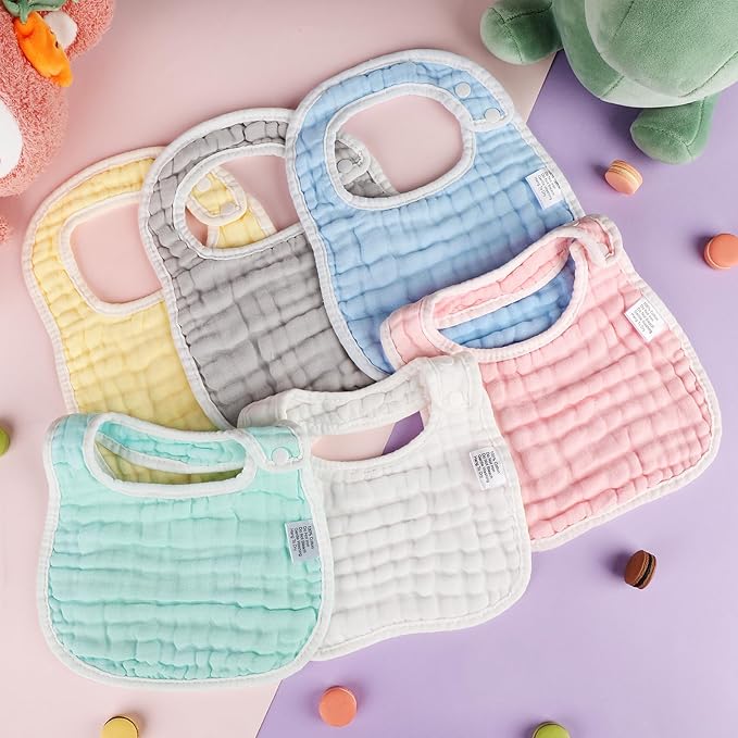 Accmor Muslin Baby Drool Bibs 6 Pack Baby Bandana Drool Bibs Soft Cotton Baby - Image 7