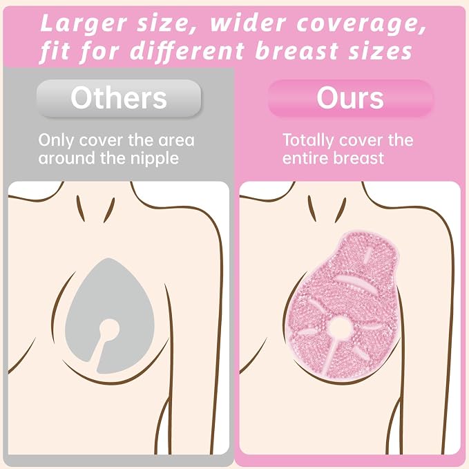Breast Therapy Ice Packs Large Hot Cold Breast Pads, Nipple Cooling Gel Pads - Image 5