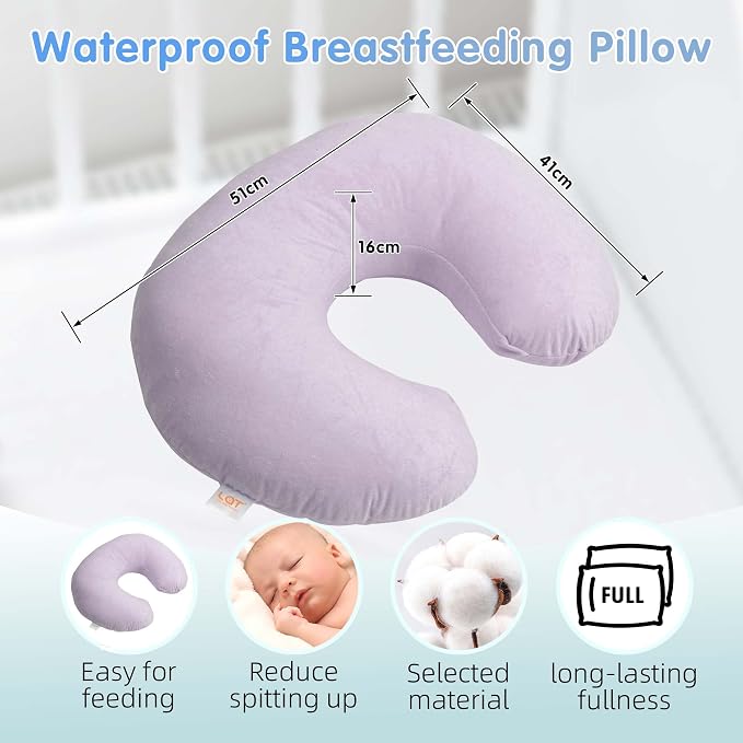 LAT Waterproof Nursing Pillow for Breastfeeding, Waterproof Removable Cover - Image 4