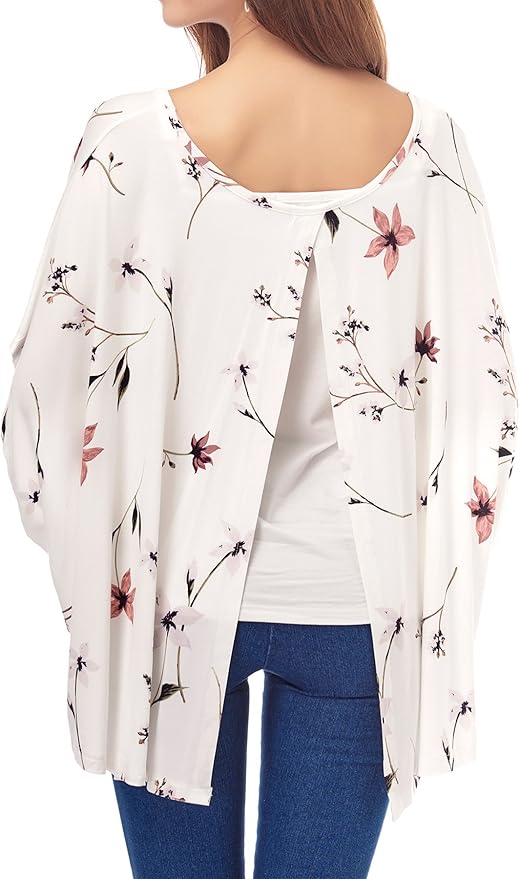 Smallshow Women's Nursing Top Maternity Poncho - Image 3
