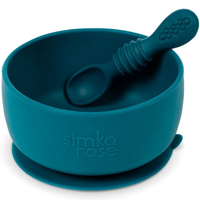 Simka Rose Baby Bowl and Spoon Set, Suction Bowls by simkarose