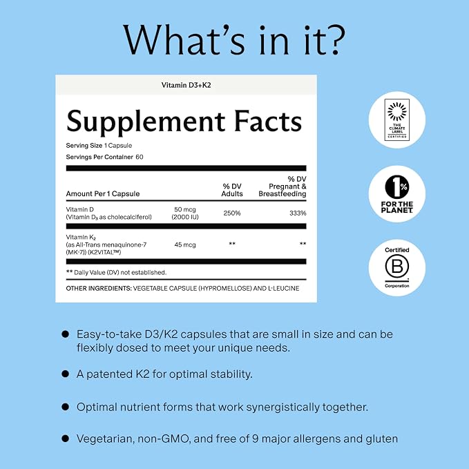 Needed. Expertly-Formulated Prenatal Vitamin D3/K2 | - Image 2