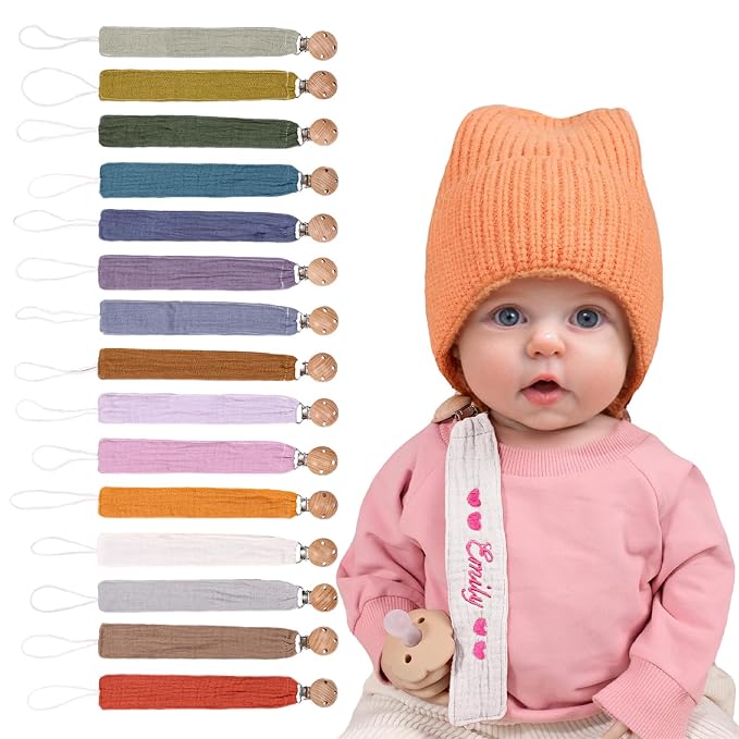 Personalized Bohemian Pacifier Clip Embroidered by GELLEDI