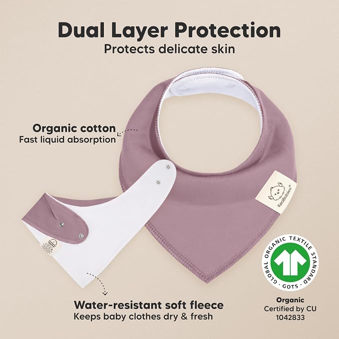 8-Pack Organic Baby Bandana Bibs - Image 2