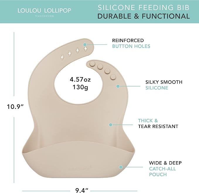 Loulou Lollipop Soft, Waterproof Silicone Feeding Bib - Image 2