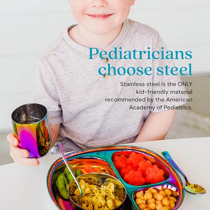 Ahimsa Stainless Steel Kids Dinnerware Set - Image 4