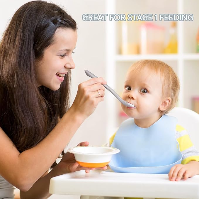 3-Piece Silicone Baby Feeding Spoons - Image 3