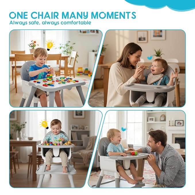 6 in 1 Baby High Chair, Convertible Highchair - Image 7