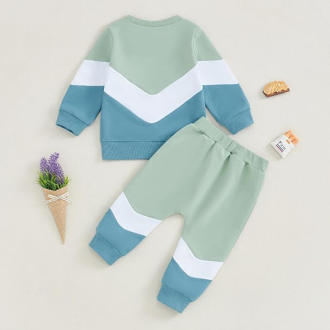 Kupretty Toddler Baby Boy Fall Winter Clothes Color Block Long Sleeve - Image 6
