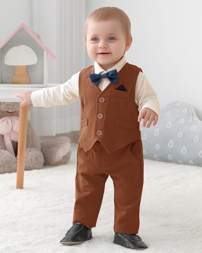 DISAUR Baby Boy Clothes Toddler Boy Outfits 4PCS Gentleman Dress - Image 2
