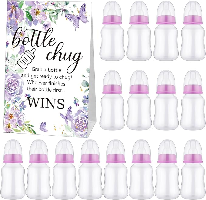 TrelaCo Bottle Chug Baby Shower Game 20 Pcs Baby Bottles Shower Favor by TrelaCo