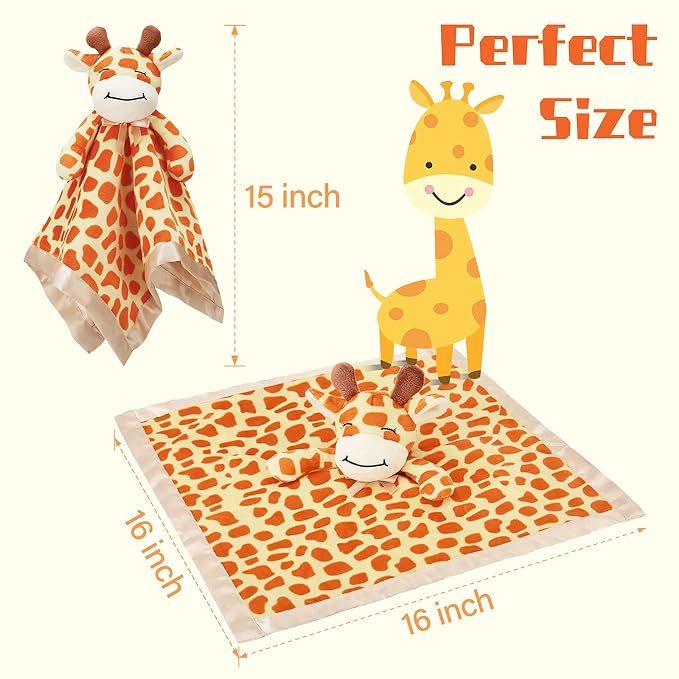 Pro Goleem Giraffe Loveys for Babies Soft Security Blanket Snuggle Toy Stuffed - Image 5
