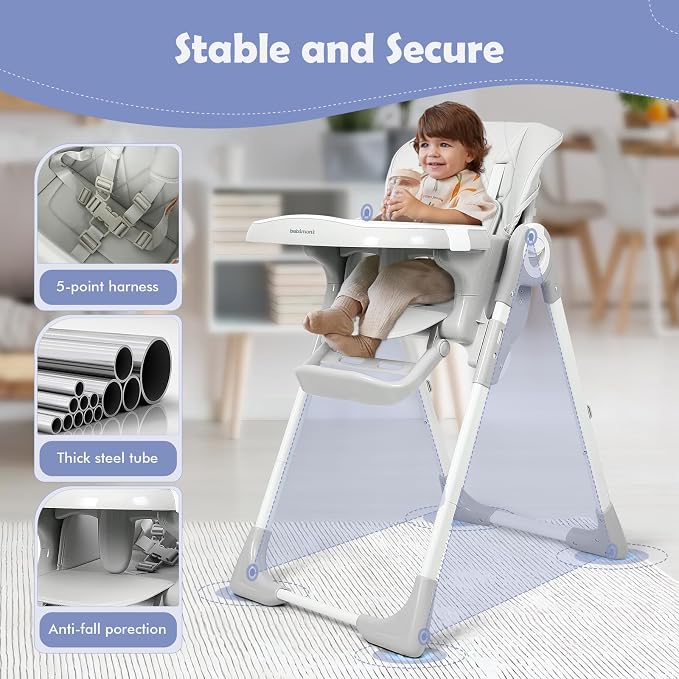 4 in 1 High Chairs for Babies and Toddlers, Convertible Foldable Baby High - Image 5