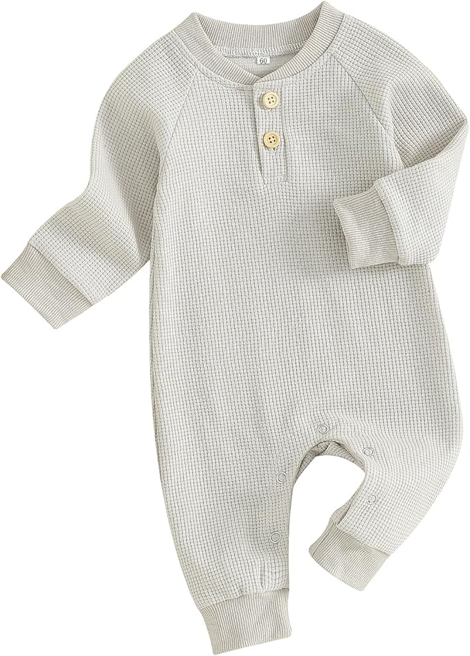 Kuriozud Newborn Infant Unisex Baby Boy Girl Clothes Button Romper Jumpsuit by Kuriozud