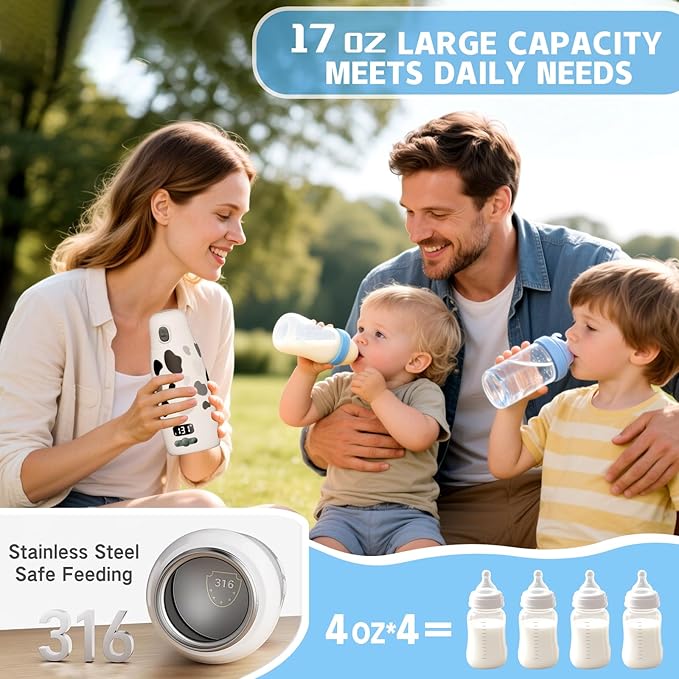 Portable Bottle Warmer for Travel, Super Fast Heating and Charging 17.5oz Large - Image 6