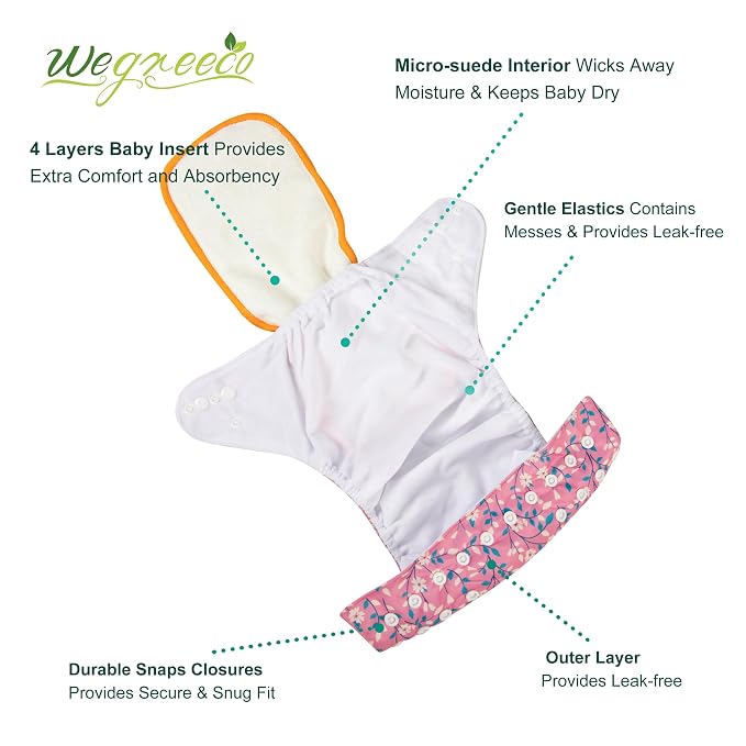 Wegreeco Cloth Diapers 6 Pack - Image 3