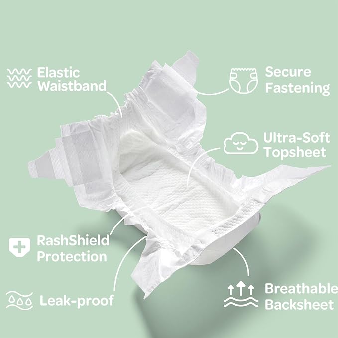 Parasol Clear+Dry Disposable Diapers and Clear+Pure Wipes, RashShield Protection - Image 4
