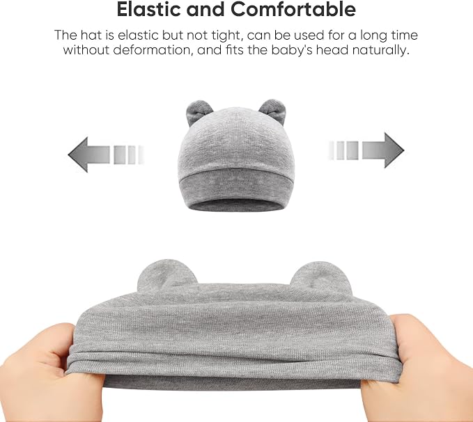 DRESHOW BQUBO 6 Pack Baby Hats for Boys Girls Unisex Baby Hat Soft Knit Cap - Image 7