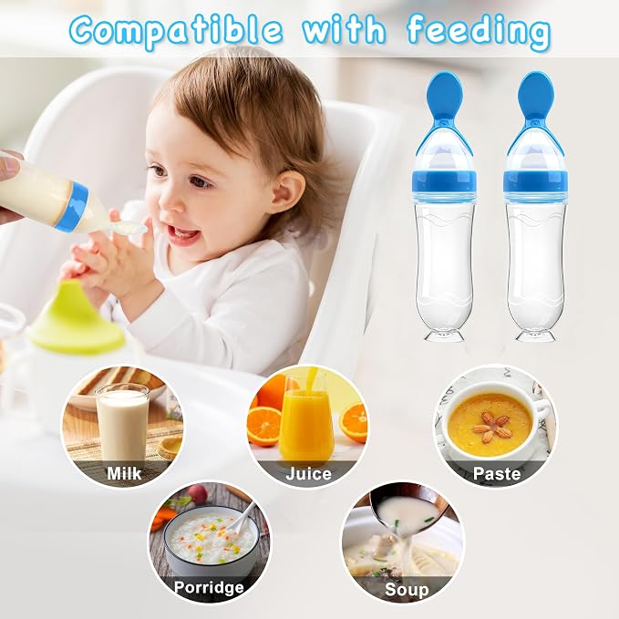 WAJIAYON Baby Food Feeder 4 Pack Silicone Baby Food Dispensing Spoon-3 oz - Image 2