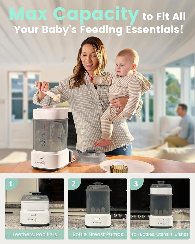 Bottle Sterilizer and Dryer, Compact Electric Steam Baby Bottle Sterilizer - Image 5
