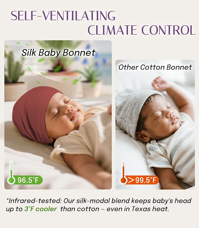 OLESILK Silk Baby Bonnet for 0-6 Months - Image 4