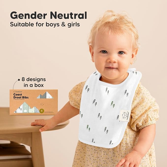 KeaBabies 8-Pack Organic Baby Bibs - Image 9