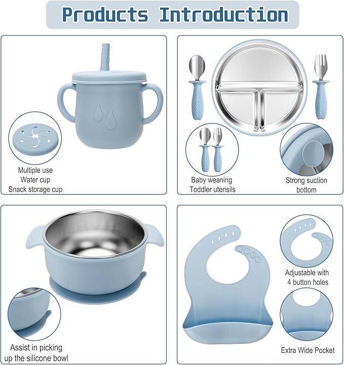 Stainless Steel Kids Plates and Bowls Set - Image 3