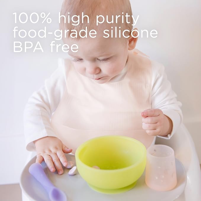 Olababy Fold N Go Silicone Baby Bib w Travel Case | Lightweight Design Eases - Image 7