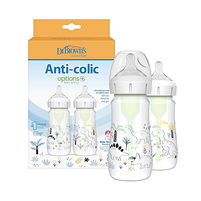 Dr. Brown's Natural Flow® Anti-Colic Options+™ Wide-Neck Baby Bottle Designer by DrBrowns