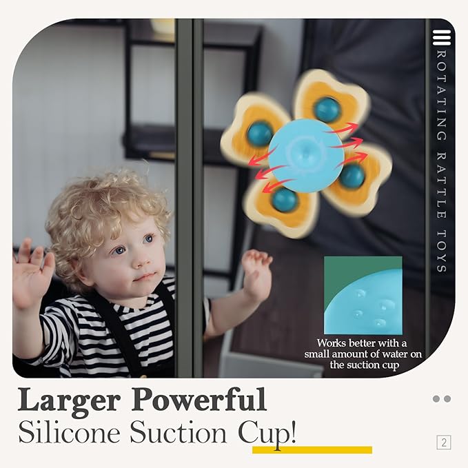 ALASOU 3PCS Suction Cup Spinner Toys - Image 2