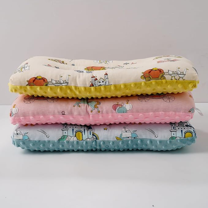 Reidio 1Pcs Toddler Pillow Double Sided Breathable Soft Cotton & Minky Dot - Image 9