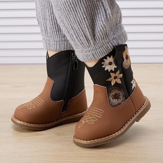 BMCiTYBM Baby Cowboy Cowgirl Boots Infant Western Shoes Boys Girls Round Toe - Image 2