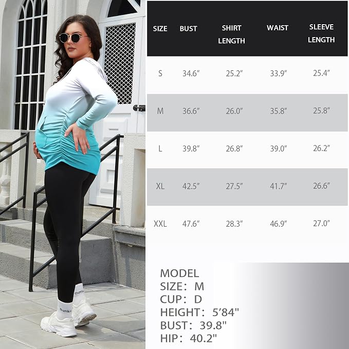 GINKANA Maternity Hoodie Long Sleeves Shirts Casual Maternity Top Pregnancy - Image 7