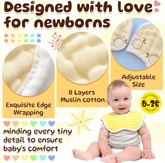 Baby Bibs Muslin Drool Teething Drooling Bibs - Image 3