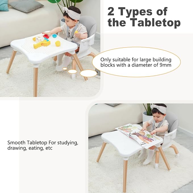 Baby High Chair, 7 in 1 Convertible High Chairs - Image 4