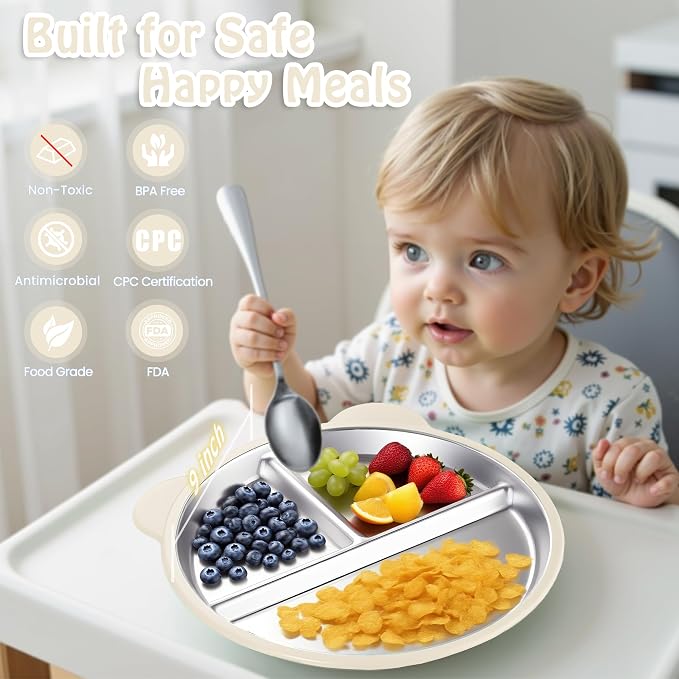 Stainless Steel Kids Plate - Image 3
