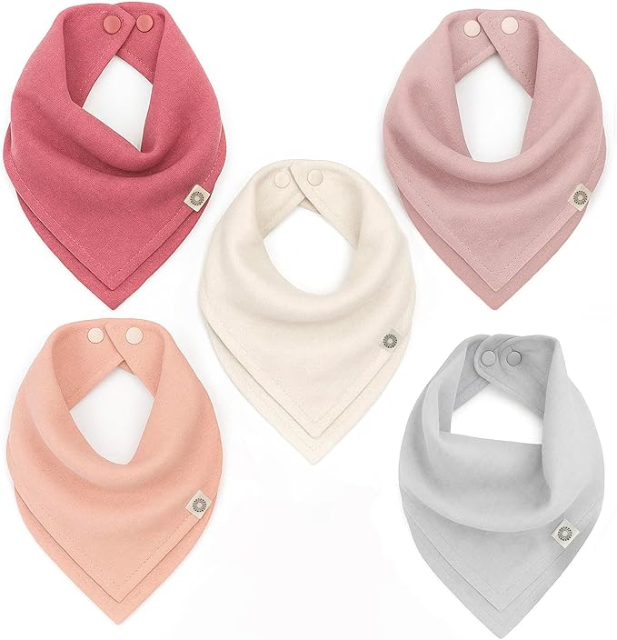 Kishu Baby Indi Organic Baby Bandana Bibs – Fairtrade 4-Way Reversible Drool by KishuBaby