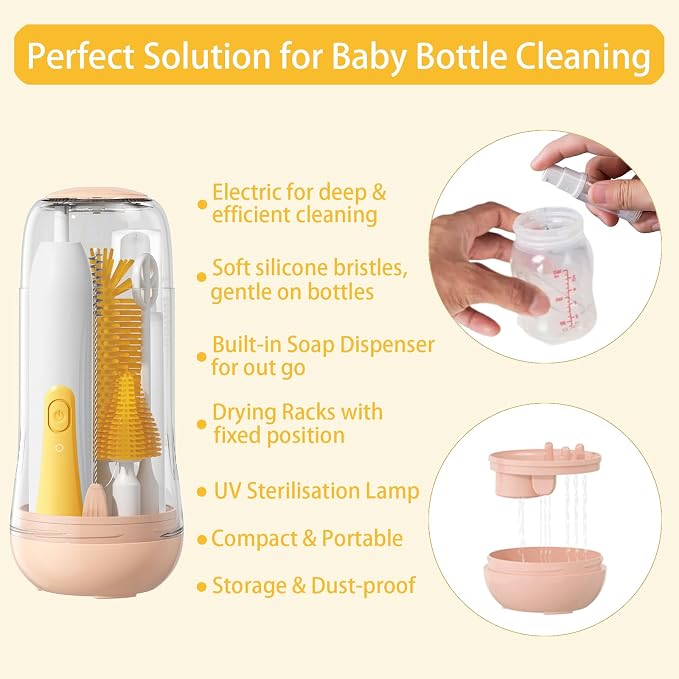 Electric Bottle Brush Cleaner, Baby Bottle Cleaning Set - Image 3