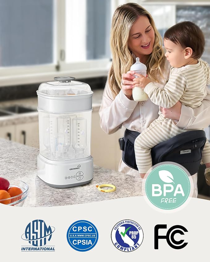 GROWNSY Bottle Sterilizer and Dryer, Compact Electric Steam Baby Bottle - Image 7