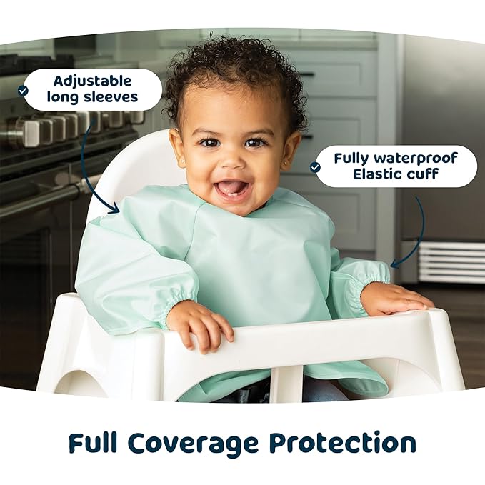 Tiny Twinkle Long Sleeve Bib for Babies & Toddlers – 2 Pack Waterproof Smock - Image 3