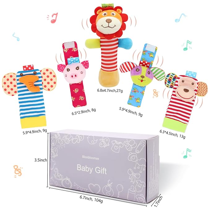 BLOOBLOOMAX Wrist Rattles Foot Finder Rattle Toy - Image 7