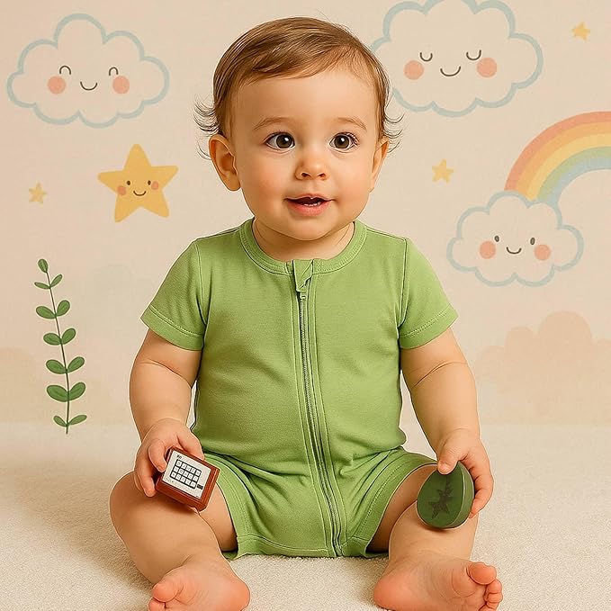 OPAWO Bamboo Baby Pajamas 3 Pack, Double Zipper Bamboo Sleepers - Image 2